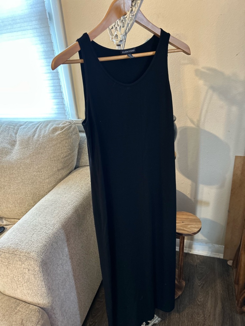 Eileen Fisher Black Sleeveless Maxi Dress Size XS